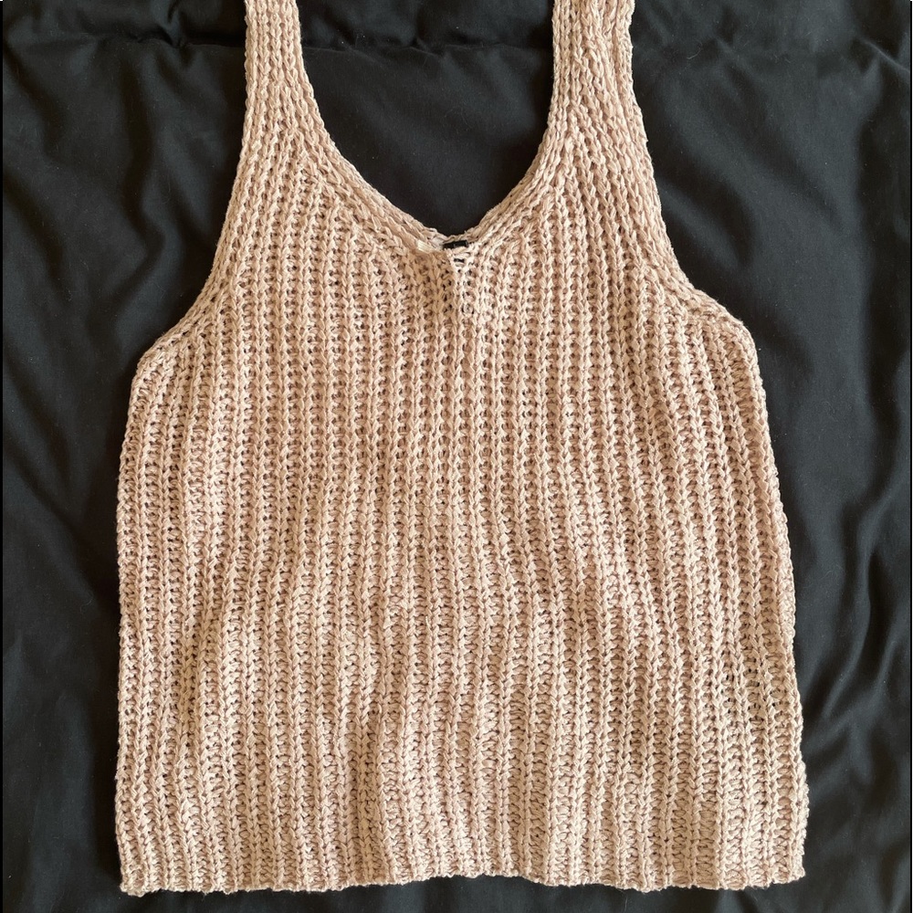 Moon&Madison Blush Pink Crochet Tank Top